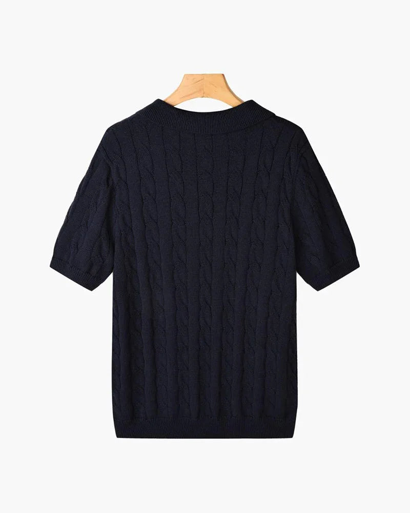 FLORENCE Cable Knit Polo