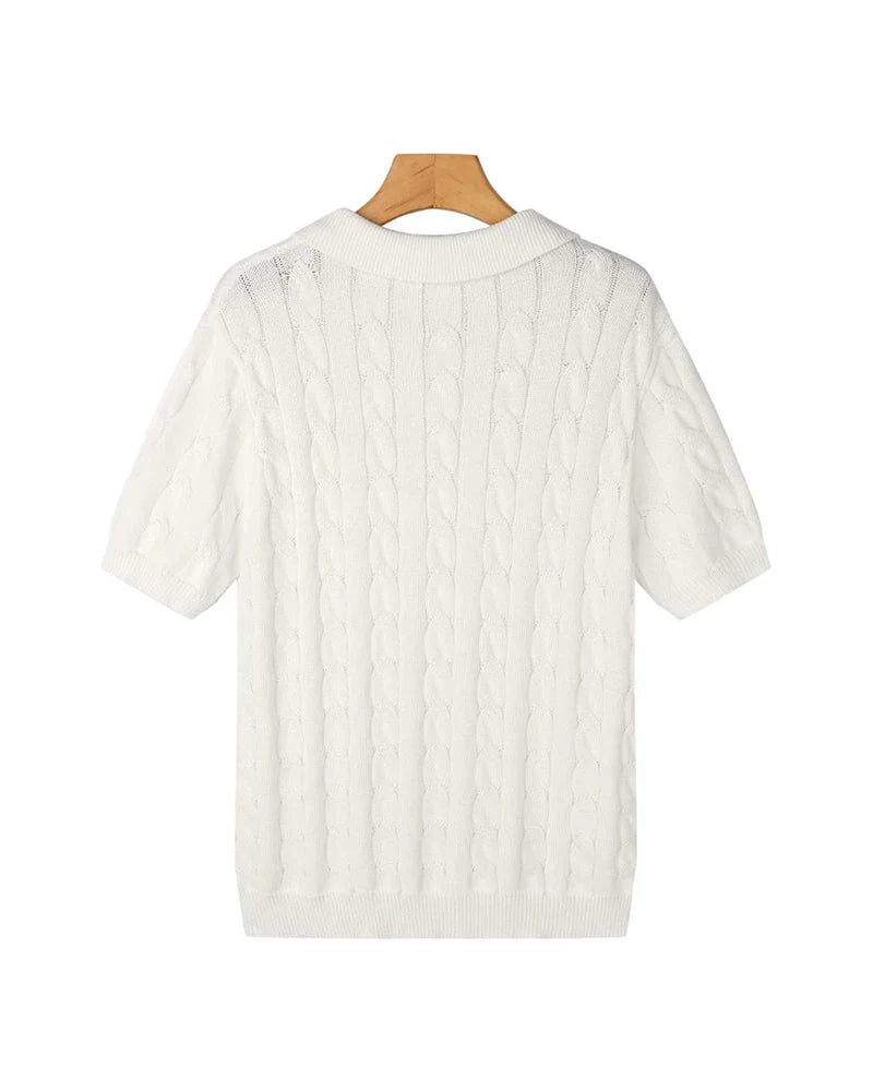 FLORENCE Cable Knit Polo