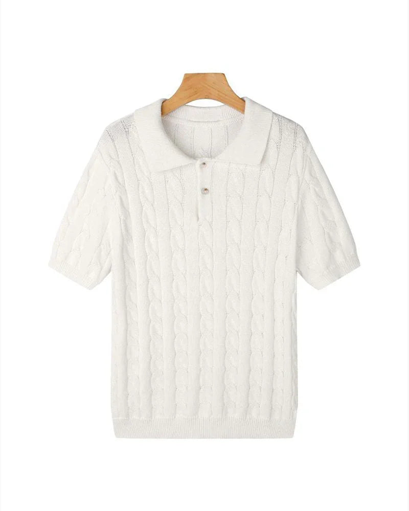 FLORENCE Cable Knit Polo